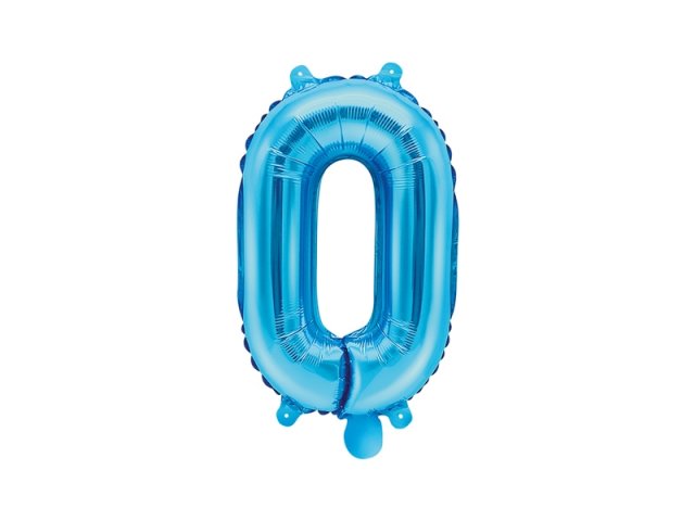 Fóliový balónek, velikost 35 cm, modrý, číslo 0 (zn. PartyDeco)