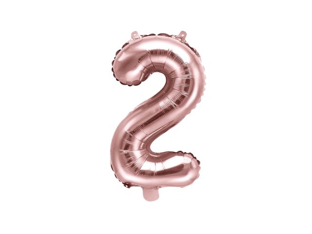 Fóliový balón 35 cm, zlato růžový, číslo 2