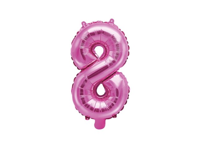Fóliový balón 35 cm, růžový, číslo 8