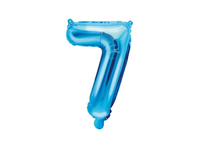 Fóliový balón 35 cm, modrý, číslo 7