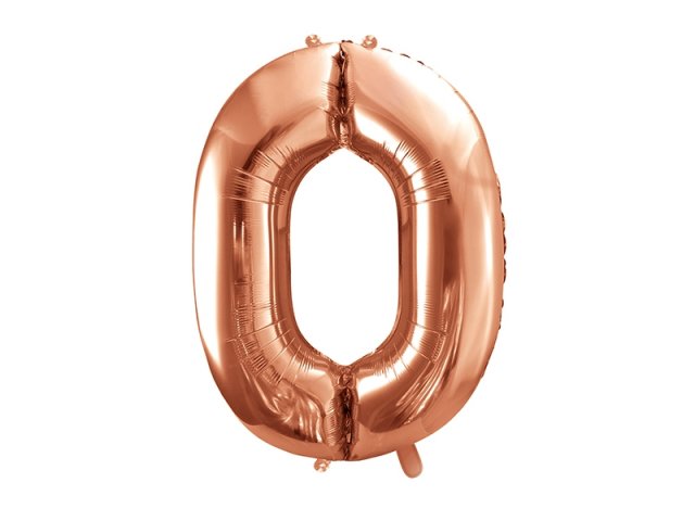 Fóliový balón 86 cm, zlato růžový, číslo 0