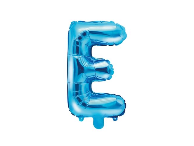 Fóliový balonek, písmeno E, modrý (zn. PartyDeco)