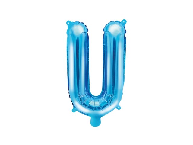 Fóliový balonek, písmeno U, velikost 35cm, modrý (zn. PartyDeco)