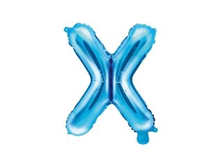 Foliový balonek, písmeno "X", modrý