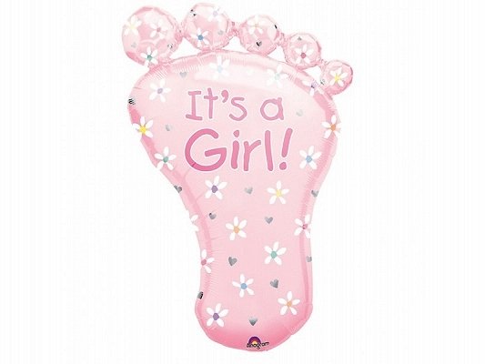 Foliový balonek "It's a girl", noha (zn. Anagram)