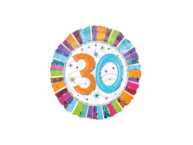 Foliový balonek "30", barevný