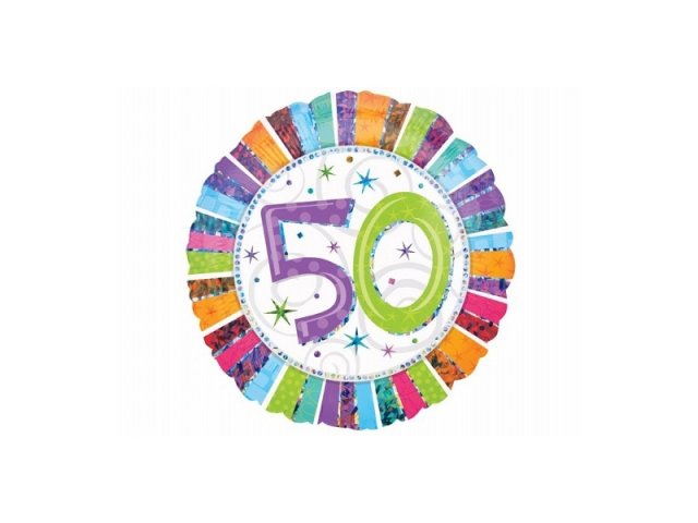 Foliový balonek "50", barevný