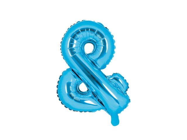 Foliový balonek "Ampersand", modrý, velikost 35 cm (zn. PartyDeco)