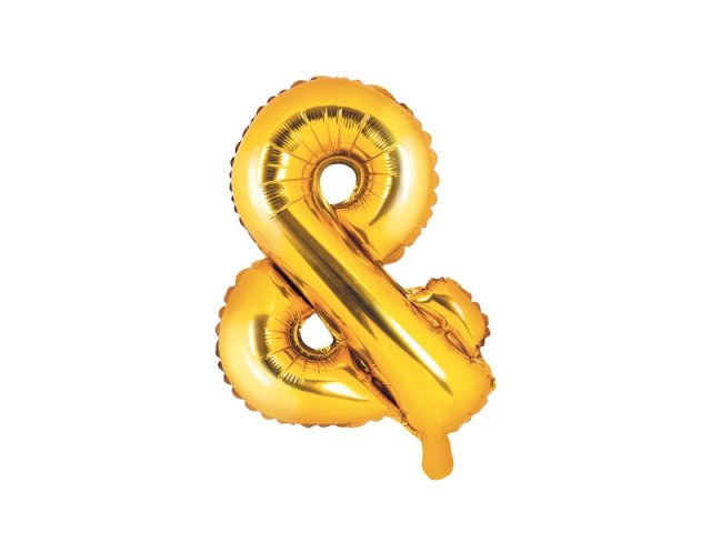 Fóliový balonek "Ampersand", zlatý, velikost 35 cm (zn. PartyDeco)