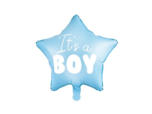 Fóliový balónek, hvězda "It's a boy" (zn. PartyDeco)