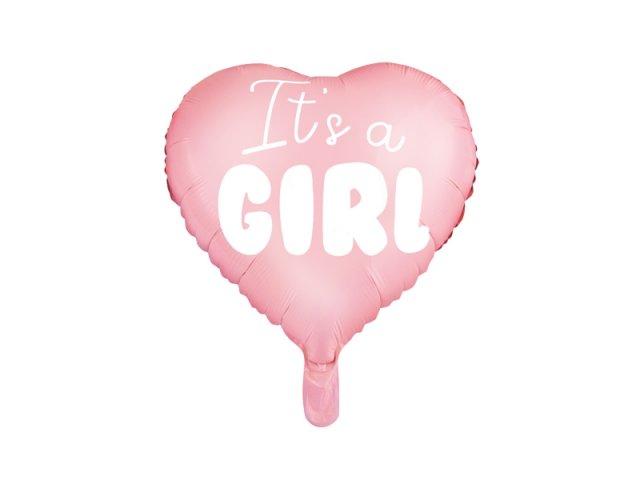 Fóliový balonek, srdce "It's a girl" (zn. PartyDeco)