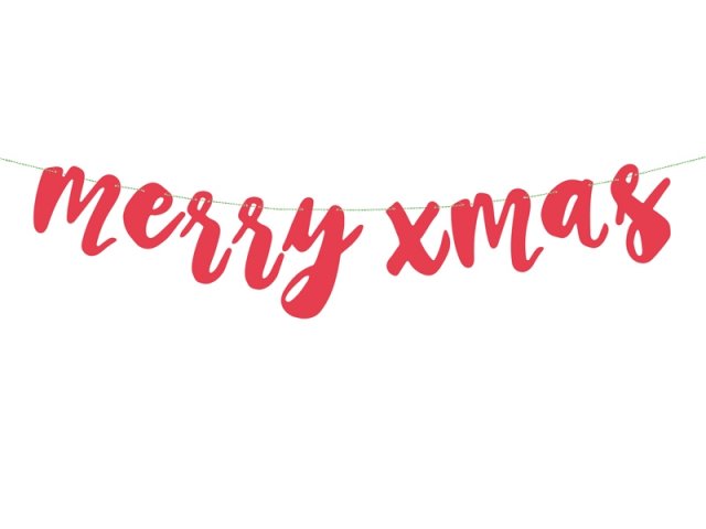 Banner "Merry Xmas" červený