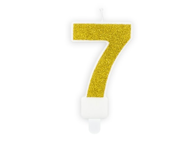 Narozeninová svíčka číslo 7, zlatá (zn. PartyDeco)