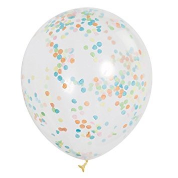 Průhledný balonek s barevnými konfetami, 30 cm