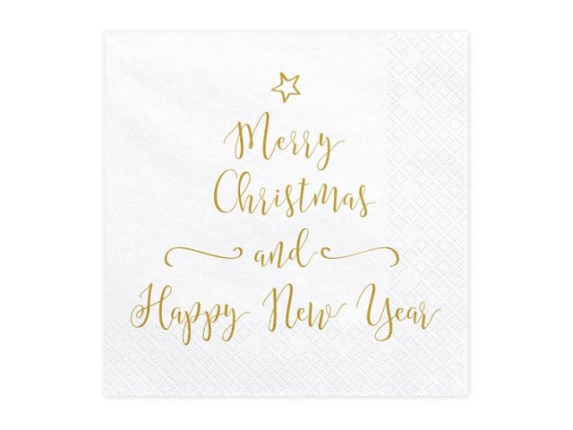 Ubrousky třívrstvé "Merry Christmas and Happy New Year"