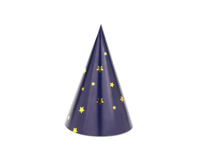 Párty klobouček, modrý s hvězdami