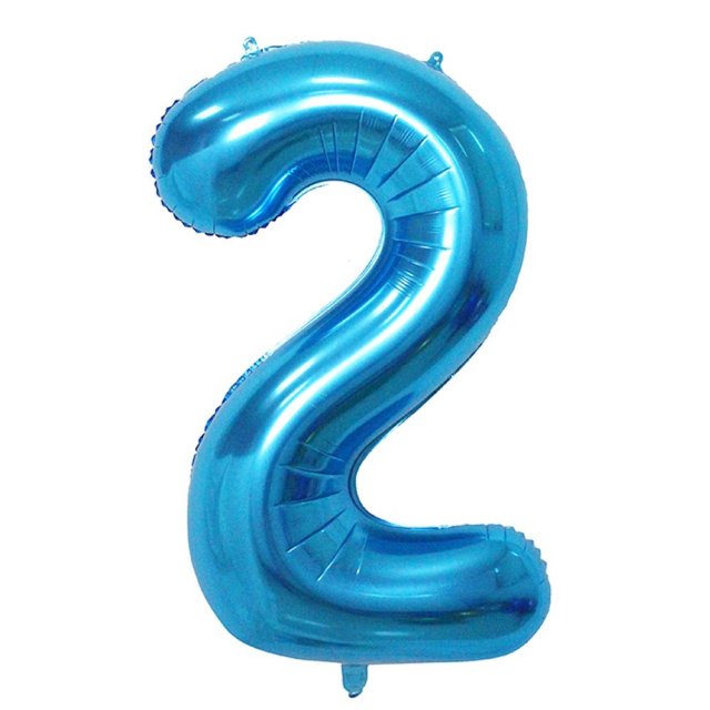 Fóliový balón 101 cm, modrý číslo 2