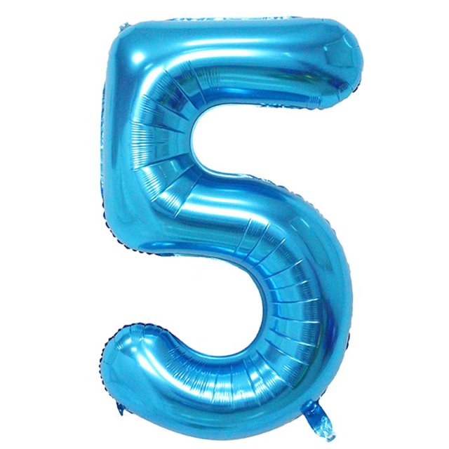 Fóliový balón 101 cm, modrý číslo 5