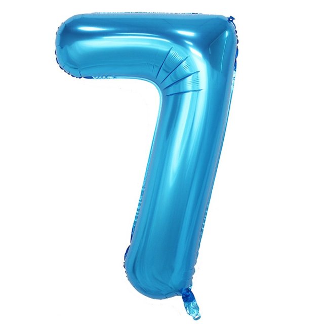 Fóliový balón 101 cm, modrý číslo 7