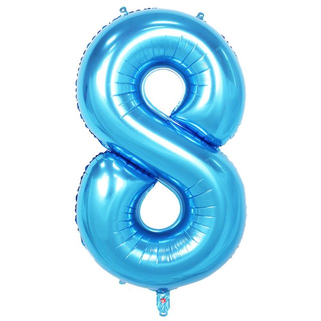 Fóliový balón 101 cm, modrý číslo 8