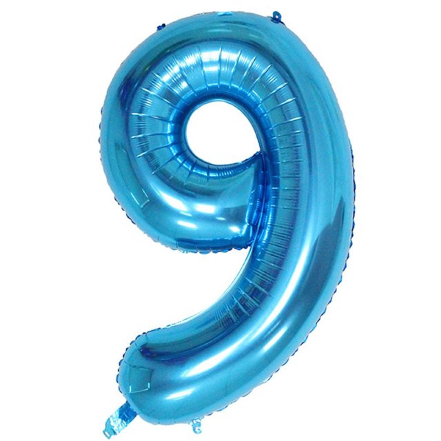 Fóliový balón 101 cm, modrý číslo 9