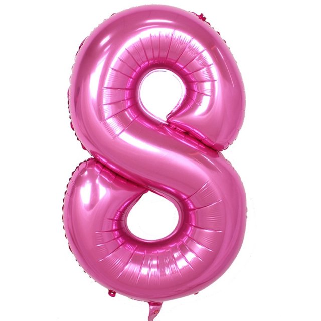 Fóliový balón 101 cm, růžový, číslo 8