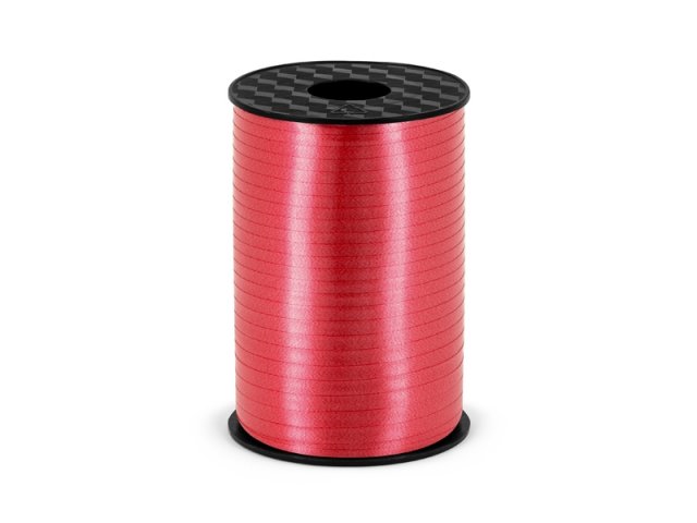 Stuha na balónky plastová, červená, 0.5cm/225m (zn. PartyDeco)