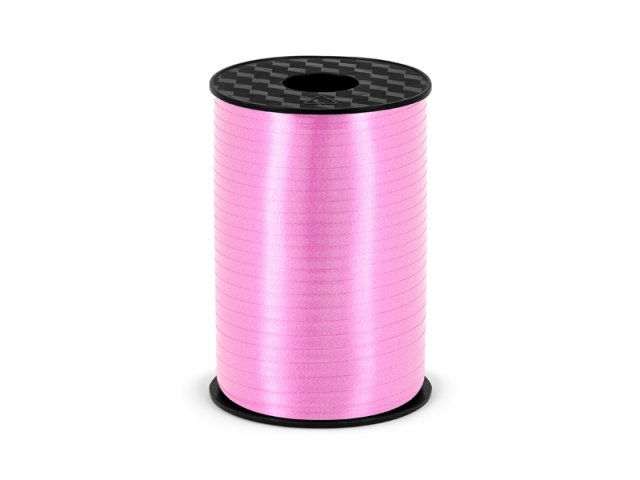 Stuha plastová, světle růžová, 0.5cm/225m (zn. PartyDeco)