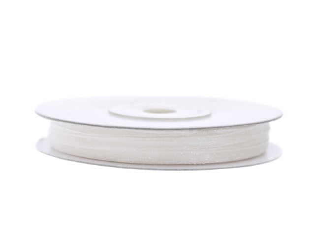 Stuha šifónová, bílá, 0.3cm/50m (zn. PartyDeco)
