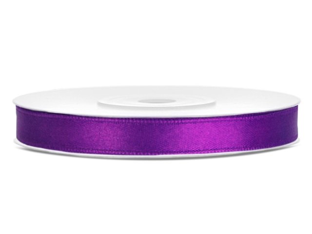 Stuha saténová, fialová, 0.6cm/25m (zn. PartyDeco)