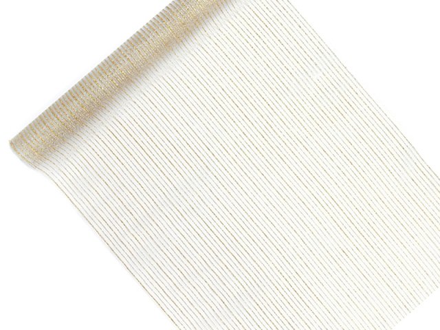 Organza, tištěná, bílá 2, 48cm/9m (zn. PartyDeco)