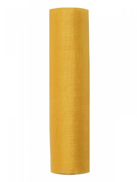 Organza, tmavě žlutá, 16cm/9m (zn. PartyDeco)