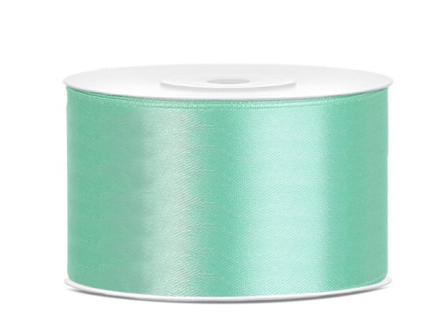 Stuha saténová, mátová, 3.8cm/25m (zn. PartyDeco)