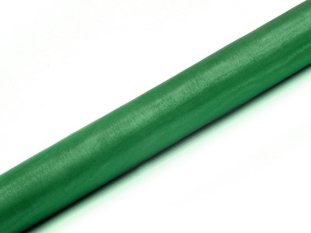 Organza, smaragdová zelená, 36cm/9m (zn. PartyDeco)
