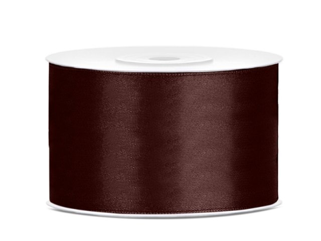 Stuha saténová, hnědá, 3.8cm/25m (zn. PartyDeco)
