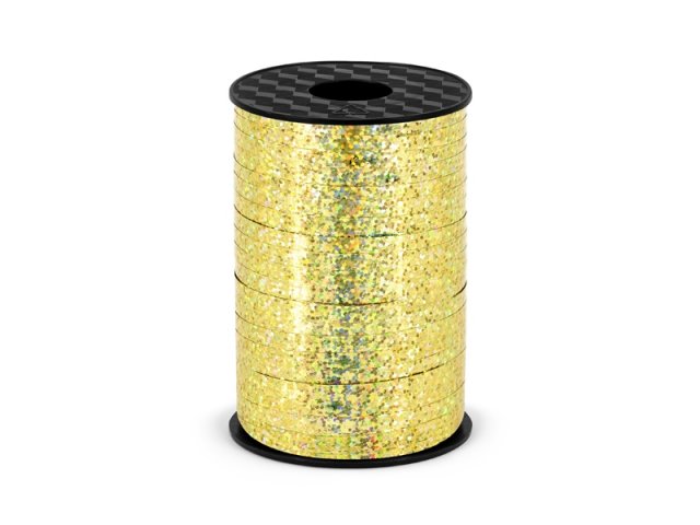 Stuha plastová na balónky, zlatá, 0.5cm/225m (zn. PartyDeco)