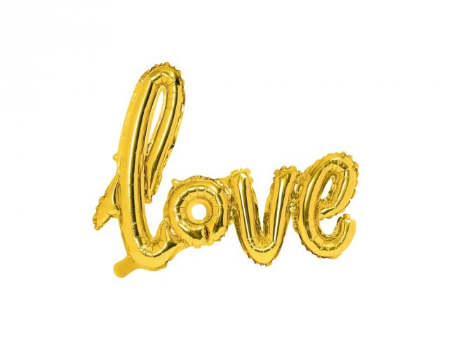 Foliový nápis Love -zlatý, 73x59cm