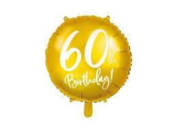 Foliový balónek 60th Birthday - zlatý, 45cm