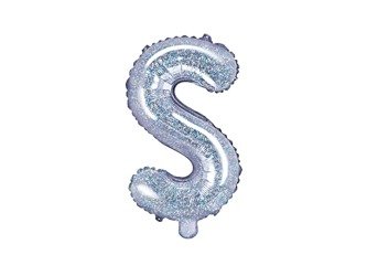 Foliový balónek písmeno S - holografický, 35cm (zn. PartyDeco)