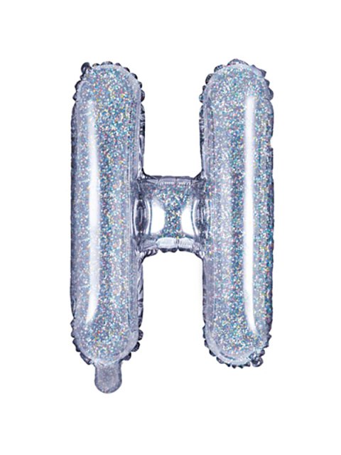Foliový balónek písmeno H - holografický, 35cm (zn. PartyDeco)