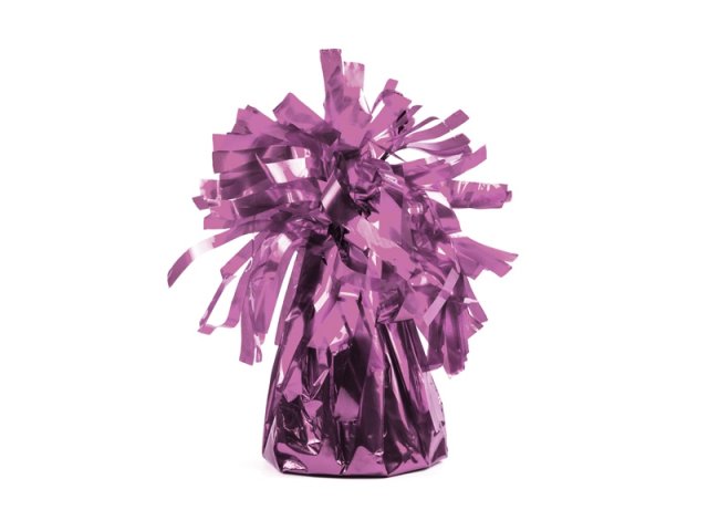 Těžítko na balónky - fóliové s třásněmi, růžové, 150g (zn. PartyDeco)