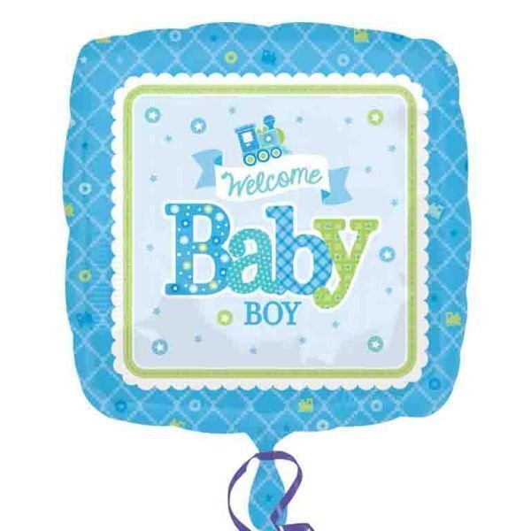 Balónek fóliový čtvercový "Welcome Baby Boy"
