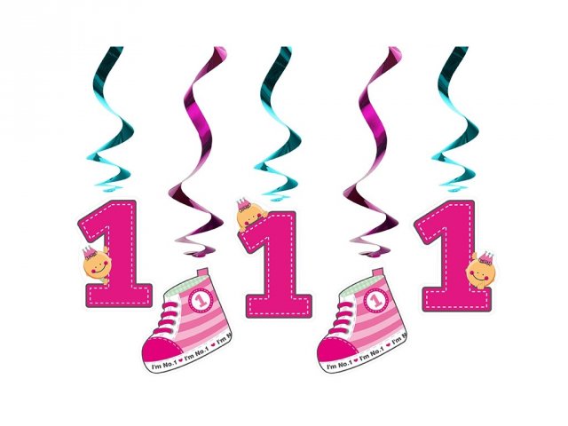 Spirály No.1 - růžové (zn. PartyDeco)