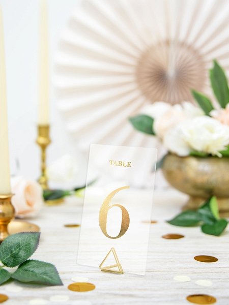 Čísla svatebních stolů - zlatá