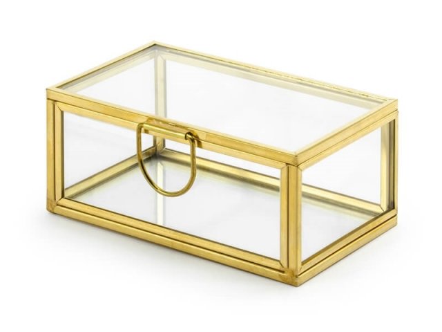 Svatební krabička na prsteny - zlatá