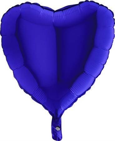 Fóliový balónek srdce 45cm, tmavě modré