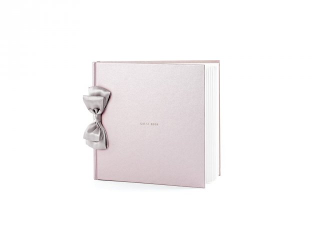 Svatební kniha hostů - růžová, 20.5x20.5cm - 60 stran (zn. PartyDeco)