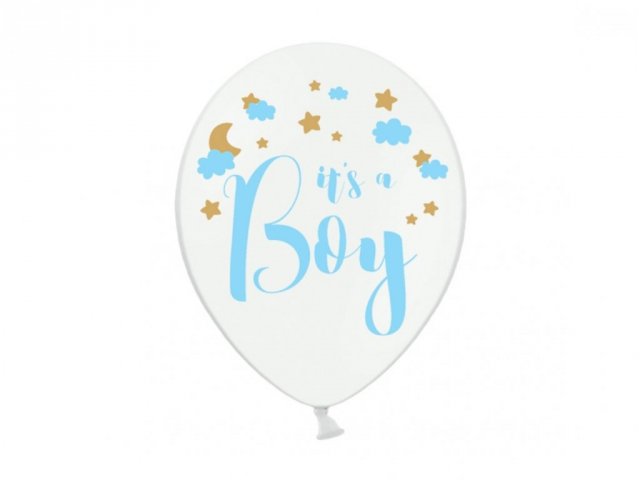 Pastelový balonek It´s a Boy, bílo/modrý,  30 cm - 1 ks