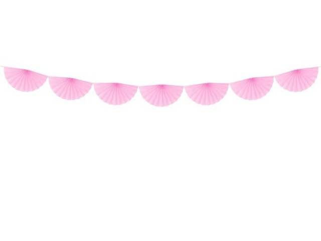 Girlanda, rozety 40 cm, světle růžová