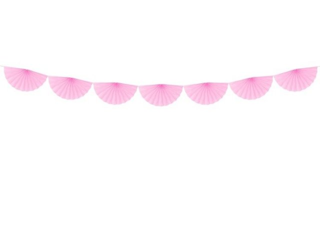 Girlanda, rozety 40 cm, světle růžová (zn. PartyDeco)